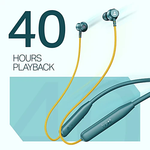 boAt Rockerz 112 Bluetooth Neckband - 40 Hrs Playback, Blue & Yellow, 1 Unit - Image 3
