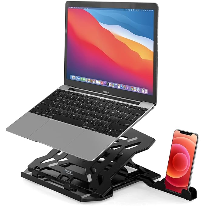 Laptop and Phone Stand for Desk Adjustable Foldable