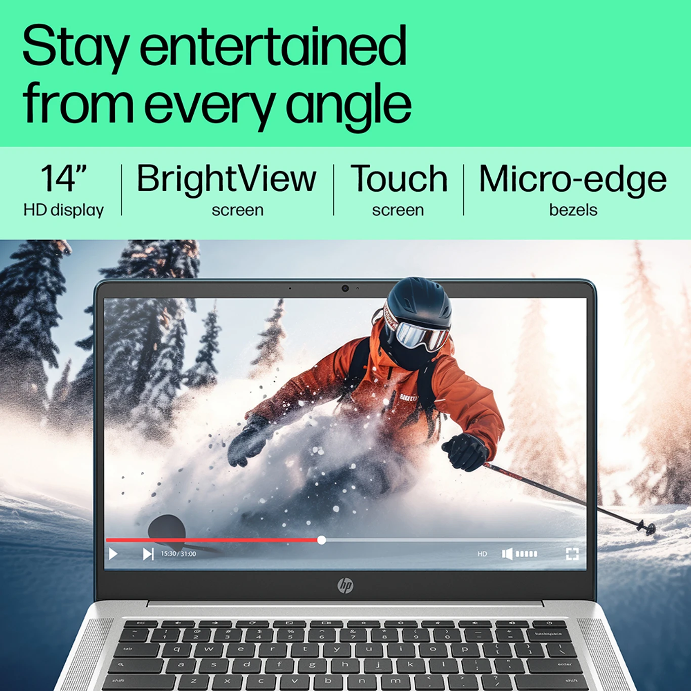 HP Chromebook Intel Celeron Dual Core N4120 - (4 GB/64 GB EMMC Storage/Chrome OS) 14a-ca0506TU Chromebook (14 Inch, Mineral Silver, 1.49 Kg) - Image 4