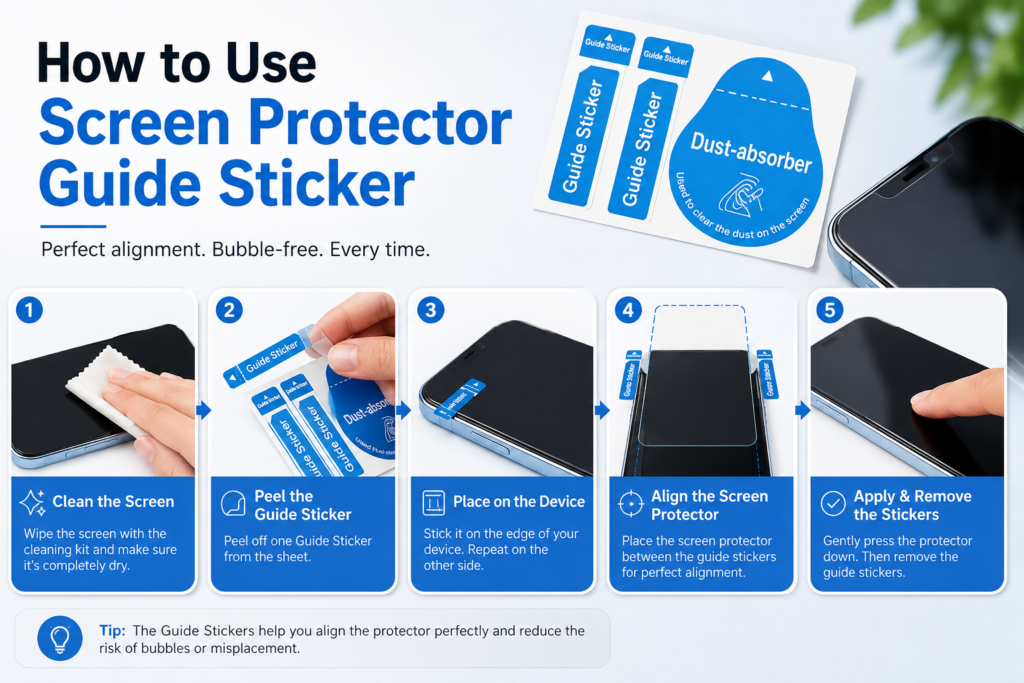 How to Use Screen Protector Guide Sticker